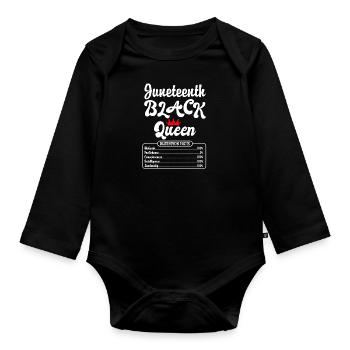Juneteenth Black Queen Afrikanische Frau - Baby Bio-Langarm-Body - Schwarz - Vorne