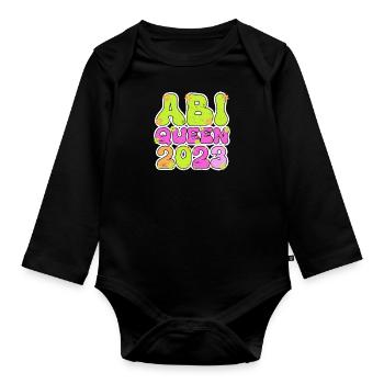 Abi Queen 2023 Abiturientin - Baby Bio-Langarm-Body - Schwarz - Vorne