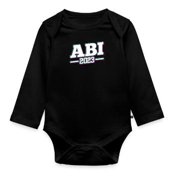 Abi 2023 Abitur Abiturienten - Baby Bio-Langarm-Body - Schwarz - Vorne