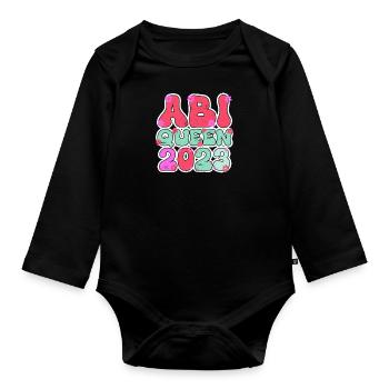 Abi Queen 2023 Abiturientin - Baby Bio-Langarm-Body - Schwarz - Vorne
