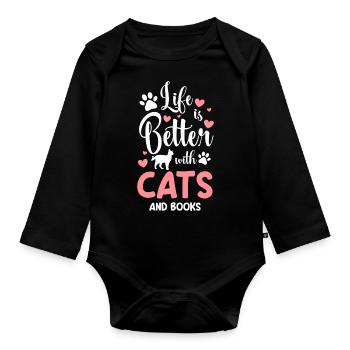 Cats Pet Mistress - Organic Longsleeve Baby Bodysuit - black - Front