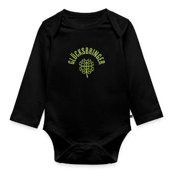 Glücksbringer St Patrick's Day Irland - Baby Bio-Langarm-Body - Schwarz - Vorne