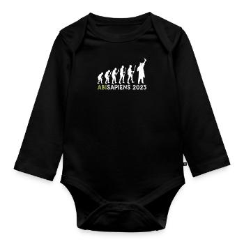 Abitur 2023 Abisapiens Abiturienten - Baby Bio-Langarm-Body - Schwarz - Vorne