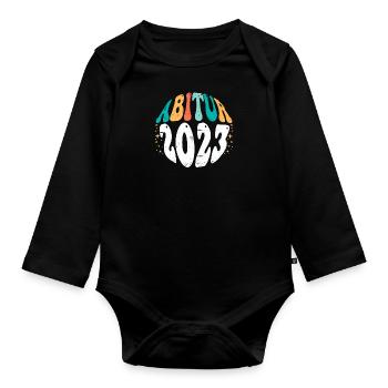 Abi 2023 Abitur Abiturienten - Baby Bio-Langarm-Body - Schwarz - Vorne