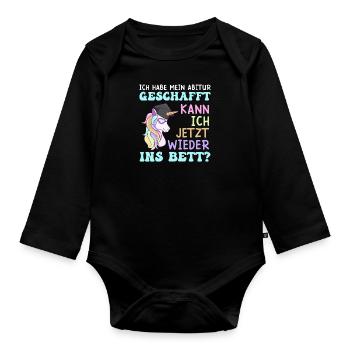 Ich habe mein Abi geschafft! - Baby Bio-Langarm-Body - Schwarz - Vorne