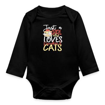 Girls Pancakes - Organic Longsleeve Baby Bodysuit - black - Front