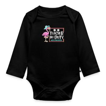 Second Class Class Class Teachers on Vacation Teachers - Organic Longsleeve Baby Bodysuit - black - Front