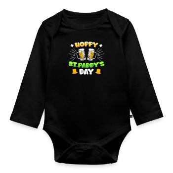 Hoppy St. Paddy’s Day St. Patrick’s Day - Body Bébé bio manches longues - noir - Devant