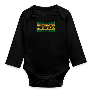 World's largest goblin St. Patrick's Day - Organic Longsleeve Baby Bodysuit - black - Front