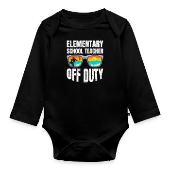 Classe d’école primaire de vacances Enseignant en congé Enseignant - Body Bébé bio manches longues - noir - Devant