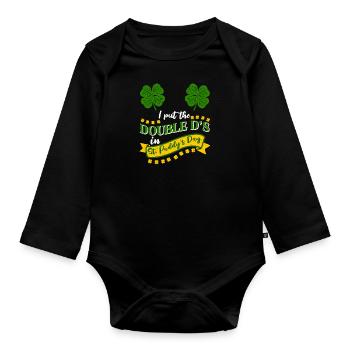 J’ai mis le double D à St. Paddys Day - Body Bébé bio manches longues - noir - Devant