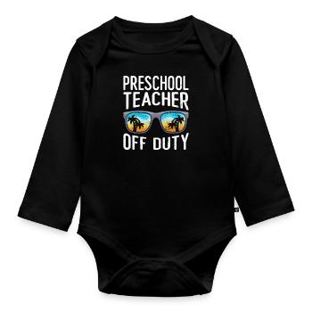 Éducateur de maternelle préscolaire Enseignant en congé - Body Bébé bio manches longues - noir - Devant