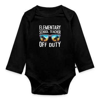 Classe d’école primaire de vacances Enseignant en congé Enseignant - Body Bébé bio manches longues - noir - Devant