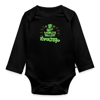 Le plus grand grand grand ami du lutin du monde - Body Bébé bio manches longues - noir - Devant