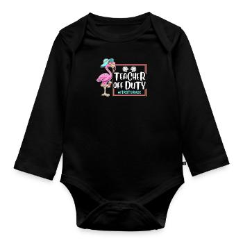 First Class Class Teachers on Vacation Teachers - Organic Longsleeve Baby Bodysuit - black - Front