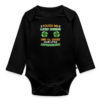 Lustiger St. Patrick’s Day Spruch Lucky Charms - Baby Bio-Langarm-Body - Schwarz - Vorne