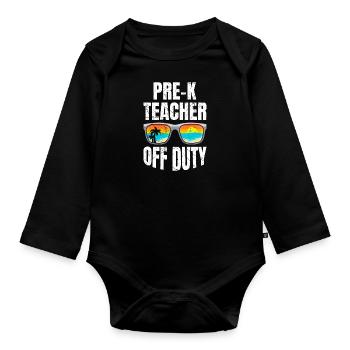 Éducateur de maternelle préscolaire enseignant en congé - Body Bébé bio manches longues - noir - Devant
