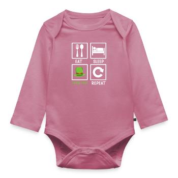 Mangez dormez Les Irlandais répètent la Saint-Patrick - Body Bébé bio manches longues - mauve - Devant