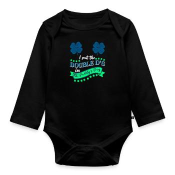 J’ai mis le double D à St. Paddys Day - Body Bébé bio manches longues - noir - Devant