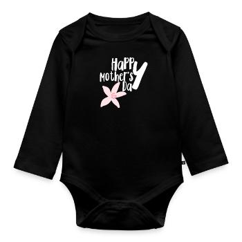 Bonne fête des mères - Body Bébé bio manches longues - noir - Devant