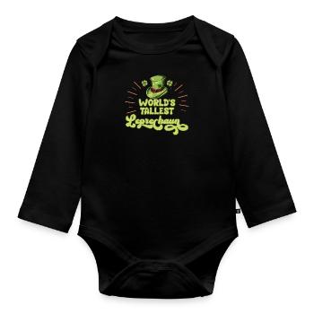 Le plus grand grand grand ami du lutin du monde - Body Bébé bio manches longues - noir - Devant