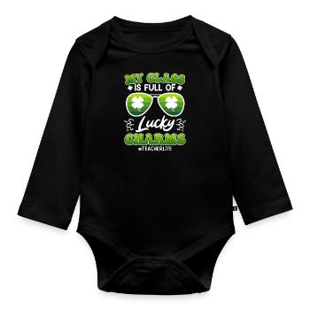 Classe pleine de professeurs de Lucky Charms disant - Body Bébé bio manches longues - noir - Devant