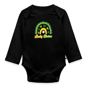 Portafortuna San Patrizio - Body ecologico per neonato a manica lunga - nero - Fronte