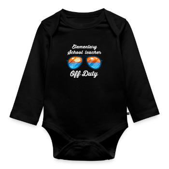 Classe d’école primaire de vacances Enseignant en congé Enseignant - Body Bébé bio manches longues - noir - Devant