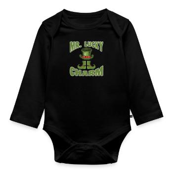 Mr Lucky Charm Glücksbringer Saint-Patrick - Body Bébé bio manches longues - noir - Devant