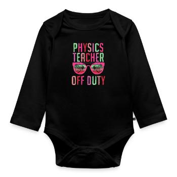 Professeur de physique de vacances Professeur de physique hors service - Body Bébé bio manches longues - noir - Devant