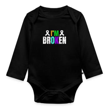 Mental Health I'm Ok Self-Esteem Awareness - Organic Longsleeve Baby Bodysuit - black - Front