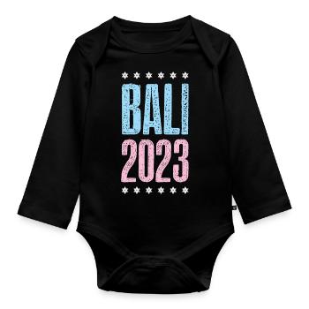 Bali 2023 - Baby Bio-Langarm-Body - Schwarz - Vorne