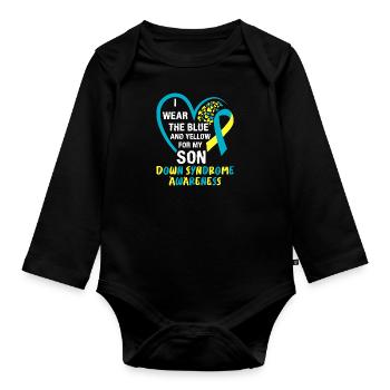 Down Syndrom Mom and Dad autistisches Kind - Baby Bio-Langarm-Body - Schwarz - Vorne