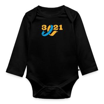 Down Syndrome Awareness Loop extra - Organic Longsleeve Baby Bodysuit - black - Front