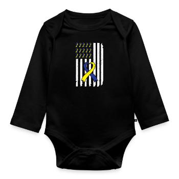 Down Syndrome Awareness Loop extra - Organic Longsleeve Baby Bodysuit - black - Front