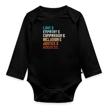 Inclusion Compassion Personnes handicapées - Body Bébé bio manches longues - noir - Devant