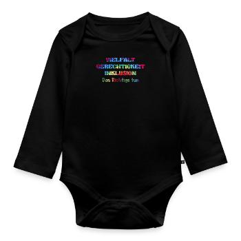 Autisten Spruch Das Richtige tun Bewusstsein - Baby Bio-Langarm-Body - Schwarz - Vorne