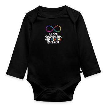 Autisten ADHS ADHD Autismus Jugendliche - Baby Bio-Langarm-Body - Schwarz - Vorne