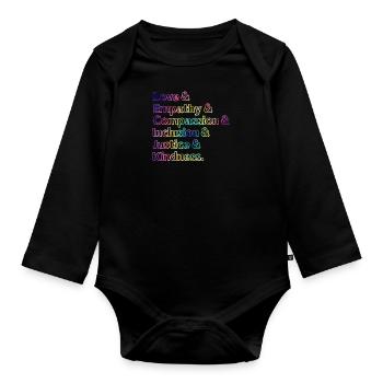 Inklusion Akzeptanz handicap Solidarität - Baby Bio-Langarm-Body - Schwarz - Vorne