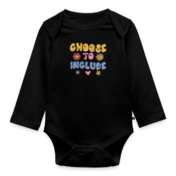 Acceptance handicap Inclusion is a decision - Organic Longsleeve Baby Bodysuit - black - Front