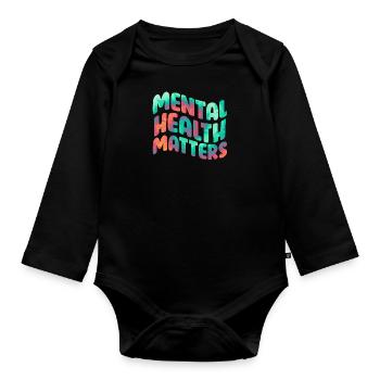 La santé mentale compte Sensibilisation Mentale - Body Bébé bio manches longues - noir - Devant