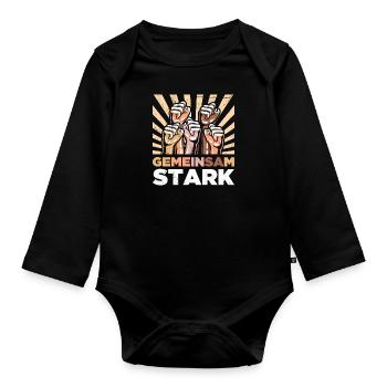 Inclusion, Strong Together, Compassion, Diversity - Organic Longsleeve Baby Bodysuit - black - Front