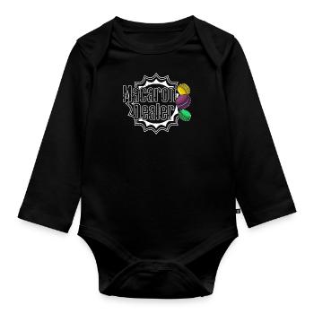 Macaroon Dessert Kekse Italien Geschenk - Baby Bio-Langarm-Body - Schwarz - Vorne