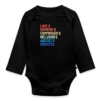 Inclusion Compassion Personnes handicapées - Body Bébé bio manches longues - noir - Devant