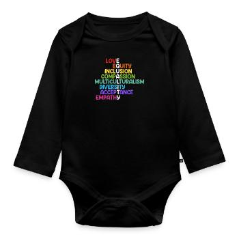 Inclusion Compassion Personnes handicapées - Body Bébé bio manches longues - noir - Devant