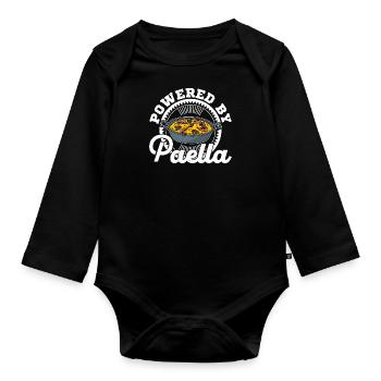Rice rice dish Spain Paella Valencia saying - Organic Longsleeve Baby Bodysuit - black - Front