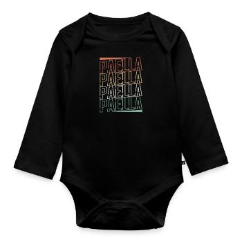 Spanische Küche Reisgericht Paella Geschenk - Baby Bio-Langarm-Body - Schwarz - Vorne