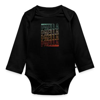 Spanish cuisine Rice dish Paella gift - Organic Longsleeve Baby Bodysuit - black - Front
