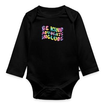 Be Kind Inklusion Menschen mit Behinderung - Baby Bio-Langarm-Body - Schwarz - Vorne