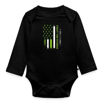 Promouvoir la santé mentale Combattre la stigmatisation - Body Bébé bio manches longues - noir - Devant